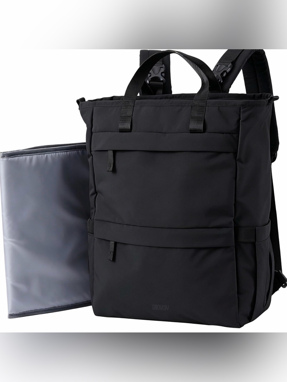New Diaper bag  Black Tote Backpack - with changing pad